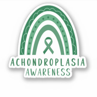 Achondroplasia Green Rainbow Ribbon Awareness  Sticker