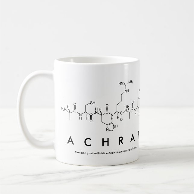 Achraf peptide name mug (Left)