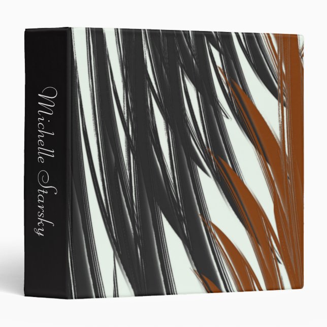 Achromatic Jungle With Name 3 Ring Binder (Front/Spine)