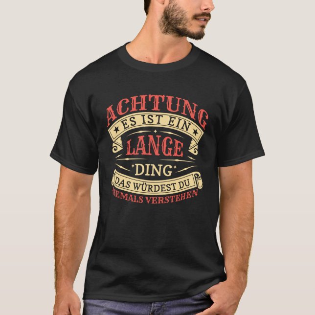Achtung Es ist Ein Lange Ding Surname Plate T-Shirt (Front)