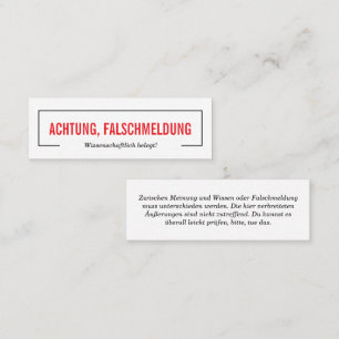 Achtung Falschmeldung Mini Business Card