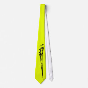 Acid chartreuse tie with single pattern