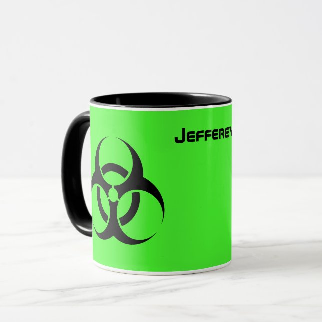 Acid Green Biohazard Gift Coffee Cup (Front Left)