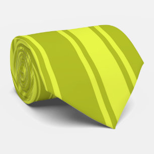 Acid green Color Stripe Funky Pattern Tie
