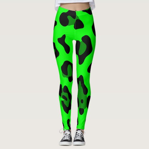 acid green leopard leggings