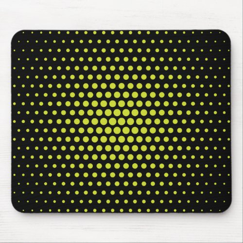 Acid Green Techno Dots Modern Black Mouse Pad