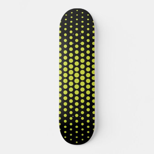 Acid Green Techno Dots Modern Black Skateboard