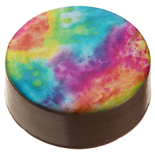 Acid neon rainbow tie dye chocolate covered oreo