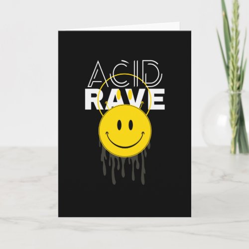 Acid Rave Smile Face Techno House Trance EDM Card