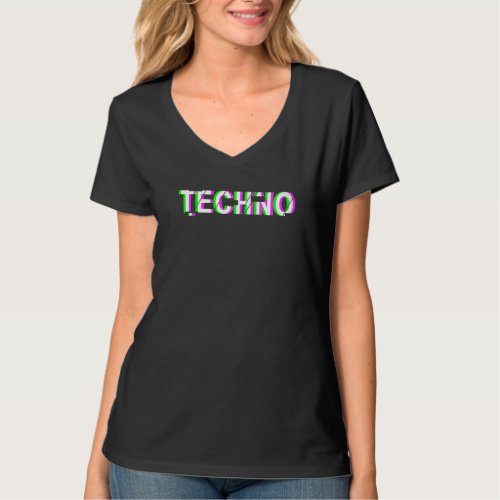 ACID Techno Raver  DJ Trippy Optical Illusion Gli T_Shirt