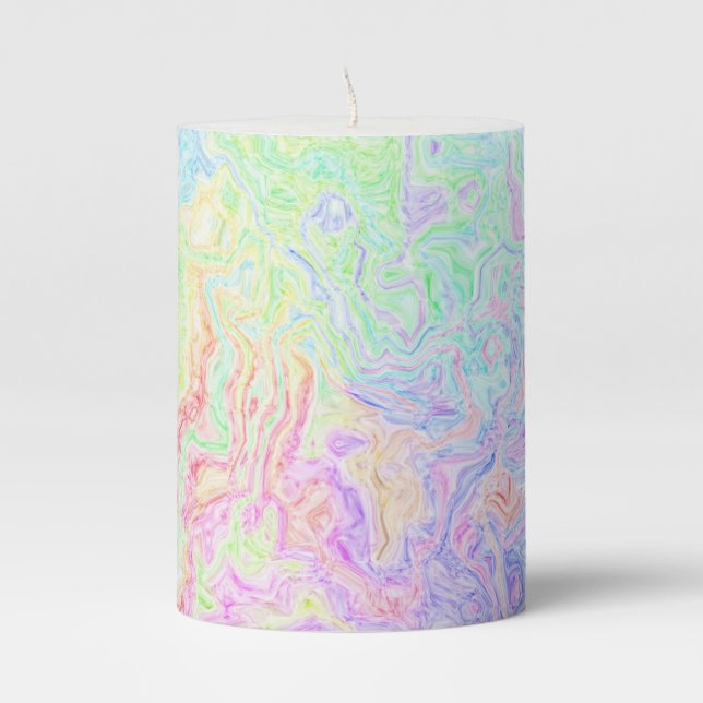 Acid Trip Swirls Pillar Candle (Front)