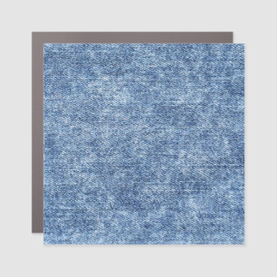 Acid wash blue denim, close-up texture. car magnet