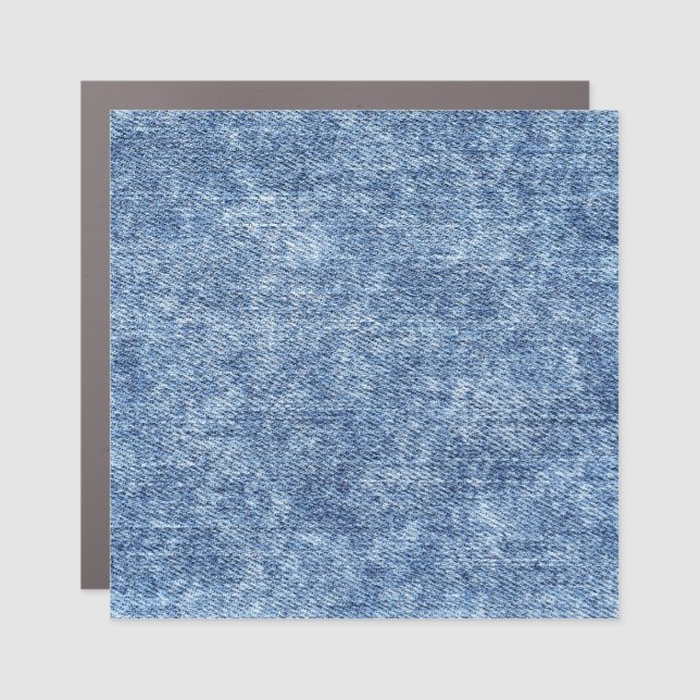 Acid wash blue denim, close-up texture. car magnet (Front)
