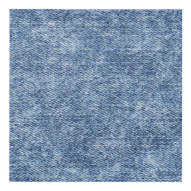 Acid wash blue denim, close-up texture. faux canvas print (Front)