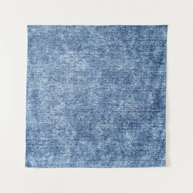 Acid wash blue denim, close-up texture. tapestry (Front)