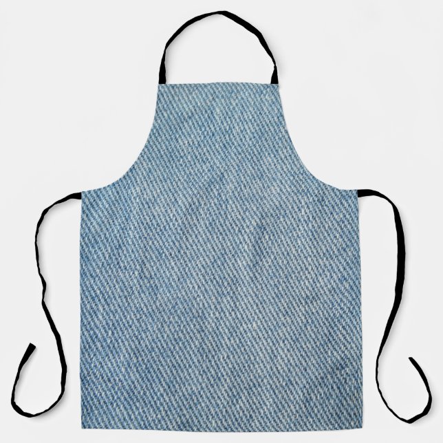 Acid wash blue jeans, denim texture. apron (Front)