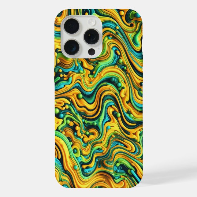 Acid Wave Camo, trippy design, camouflage pattern Iphone Case (Back)