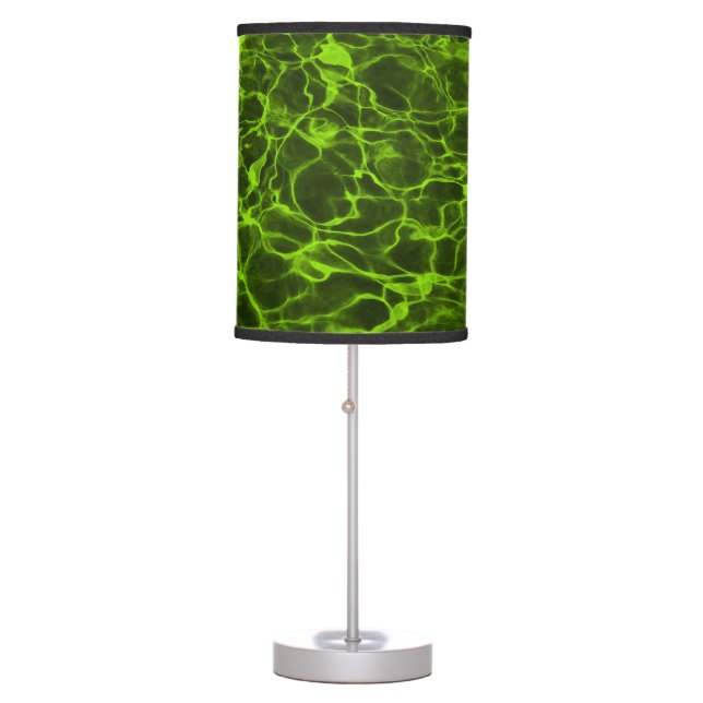 Acidic Lime Green Flaming Water Table Lamp (Front)
