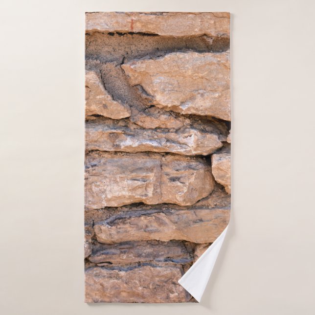 Acient brick wall. Grunge brick wall background. B Bath Towel (Bath Towel)