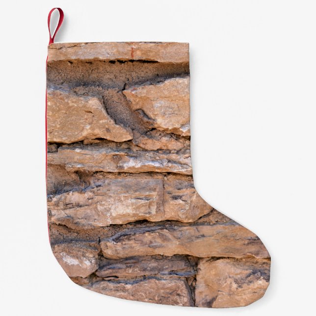 Acient brick wall. Grunge brick wall background. B Small Christmas Stocking (Front)