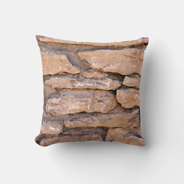 Acient brick wall. Grunge brick wall background. B Throw Pillow (Front)