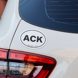 ACK Nantucket Abbreviation &amp; Name Euro Oval Car Magnet