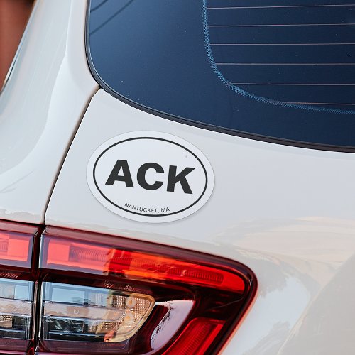 ACK Nantucket Abbreviation  Name Euro Oval Car Magnet
