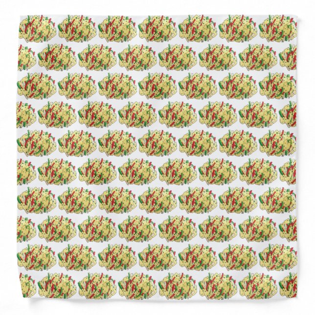 Ackee and Saltfish Cod Jamaican Caribbean Food Bandana (Front)
