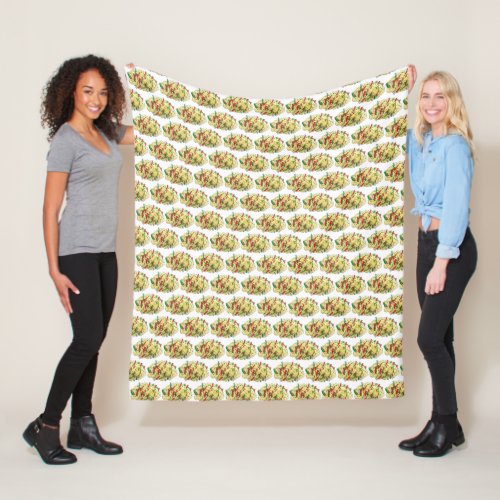 Ackee and Saltfish Cod Jamaican Caribbean Food Fleece Blanket