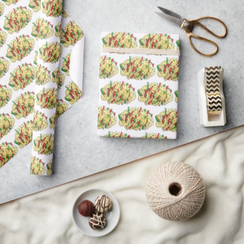 Ackee and Saltfish Cod Jamaican Caribbean Food Wrapping Paper