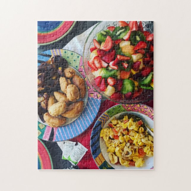 Ackee, Dumplins, Plantains & Fruit Jamaica Jigsaw Puzzle (Vertical)