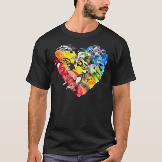 ACLU Fundraiser Rainbow Bird Heart Classic T-Shirt (Front)