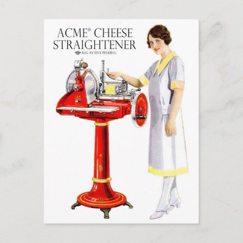 Acme Cheese Straightener Vintage Postcard