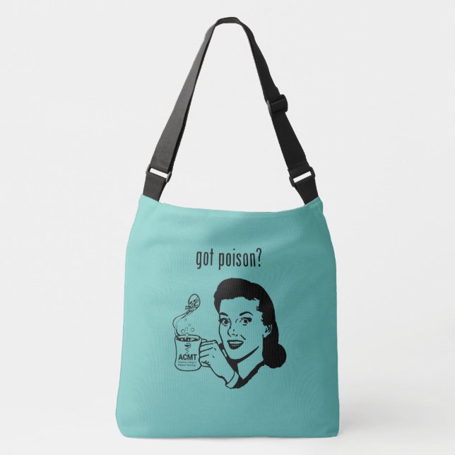 ACMT Got Poison Black Print Crossbody Bag (Front)