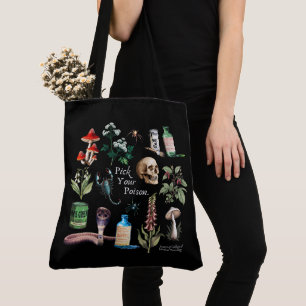 ACMT Vintage Pick Your Poison Black Tote Bag
