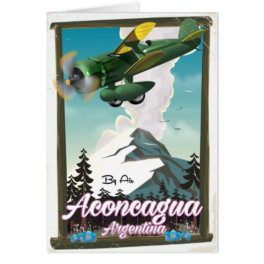 Aconcagua Argentina travel poster Cards (Front)