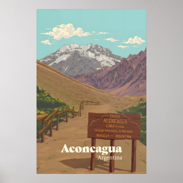 Aconcagua Mountain Travel Poster (Front)