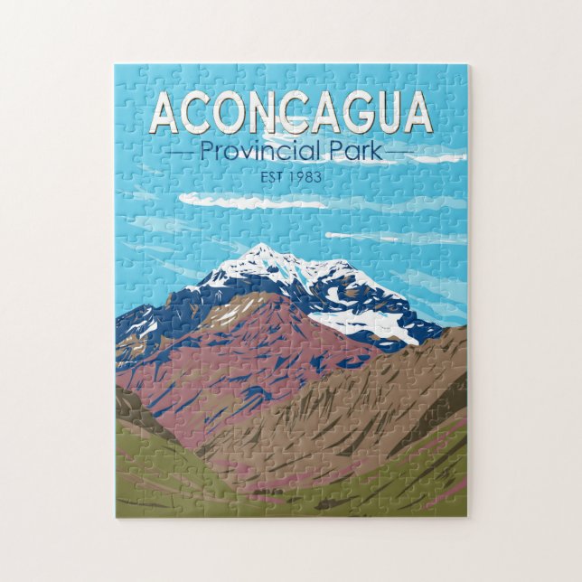 Aconcagua Provincial Park Argentina Travel Vintage Jigsaw Puzzle (Vertical)