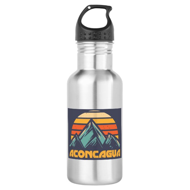 Aconcagua Retro Turquoise Stainless Steel Water Bottle (Front)