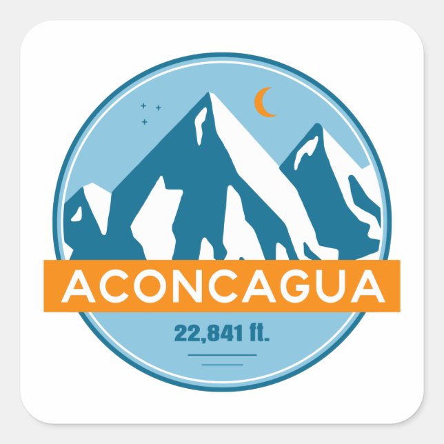 Aconcagua Stars Moon Square Sticker (Front)