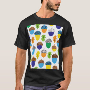 Acorn Autumn: Vintage Leafy Pattern. T-Shirt