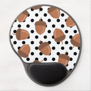 Acorn Black Dots Autumn Y2K Pattern  Gel Mouse Pad