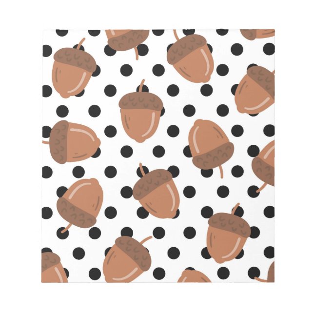 Acorn Black Dots Autumn Y2K Pattern  Notepad (Front)