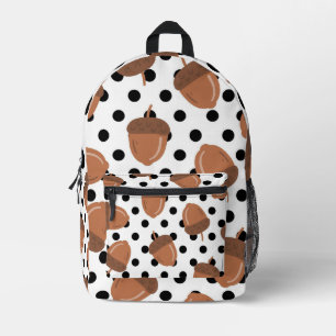 Acorn Black Dots Autumn Y2K Pattern  Printed Backpack