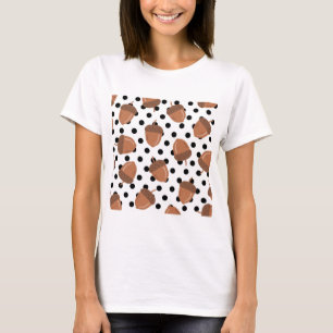 Acorn Black Dots Autumn Y2K Pattern T-Shirt