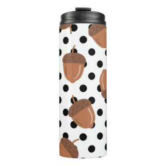 Acorn Black Dots Autumn Y2K Pattern  Thermal Tumbler