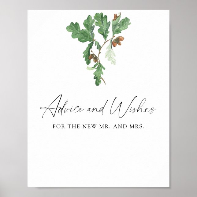 Acorn branch - advice and wishes poster (Front)