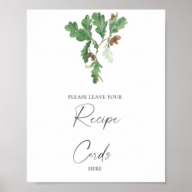 Acorn branch - Your recipe card here Poster (Front)