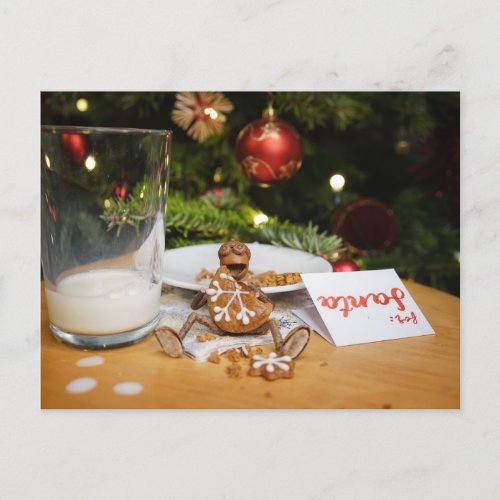 Acorn elf ate a cookie for Santa Claus  Postcard