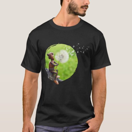 Acorn elf blows into the dandelion fluff T_Shirt